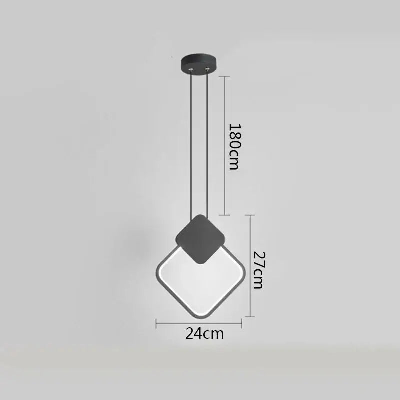 Modern minimalist black & white ring pendant lamp dining room led