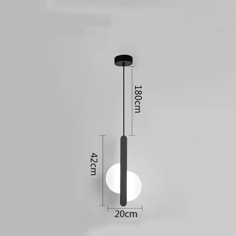 Modern minimalist black & white ring pendant lamp dining room led