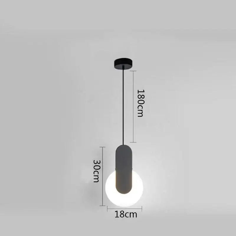 Modern minimalist black & white ring pendant lamp dining room led