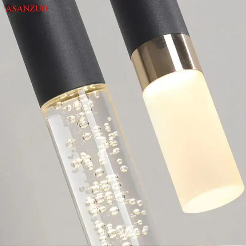 Modern minimalist black & white ring pendant lamp dining room led