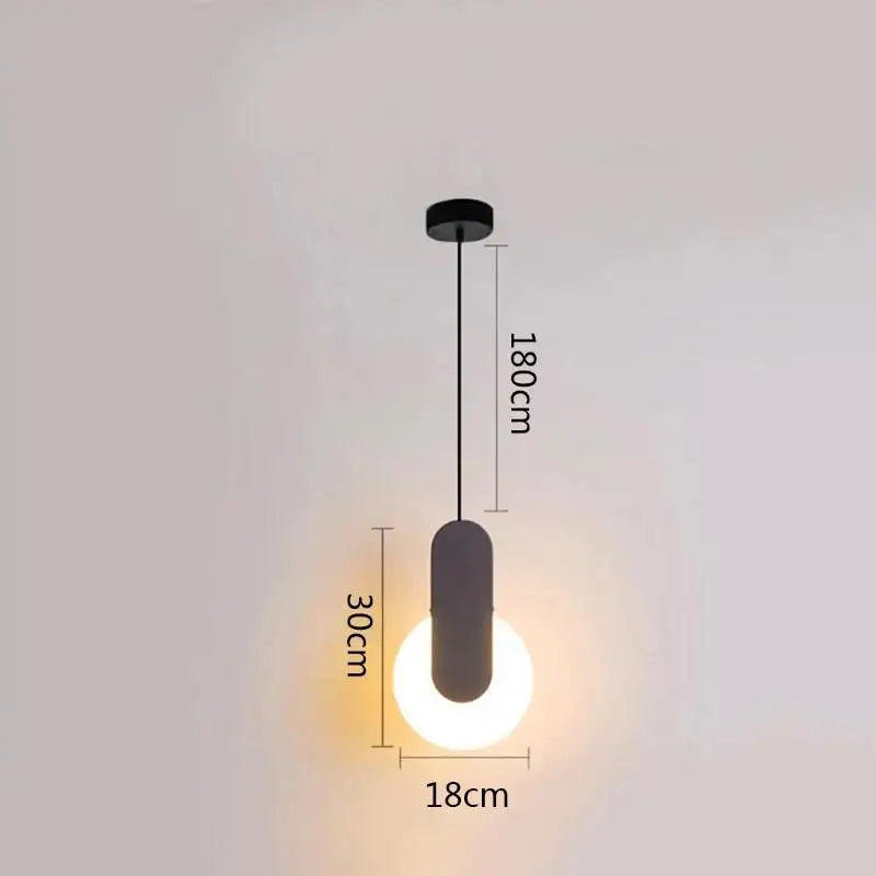Modern minimalist black & white ring pendant lamp dining room led