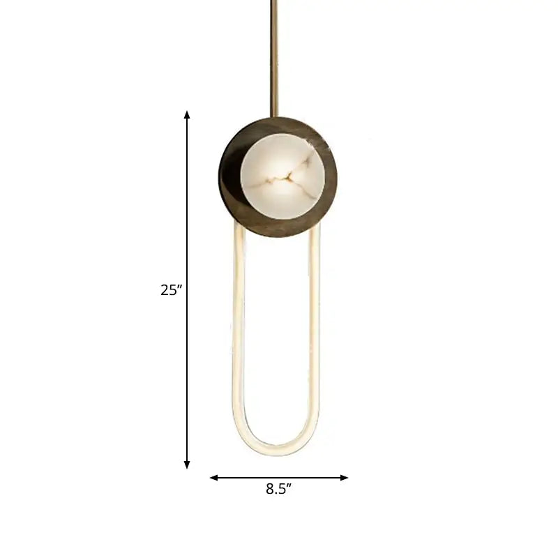 Modern minimalist bronze & white oval wall lamp bedroom light