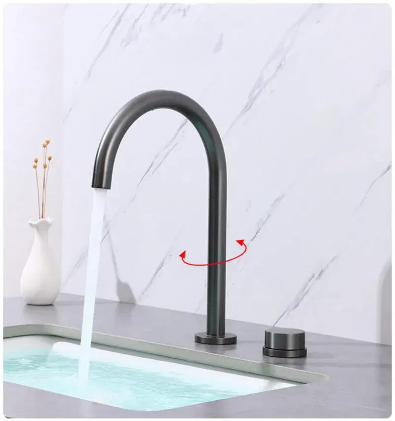 Modern minimalist brushed gold basin faucet bathroom sink tap