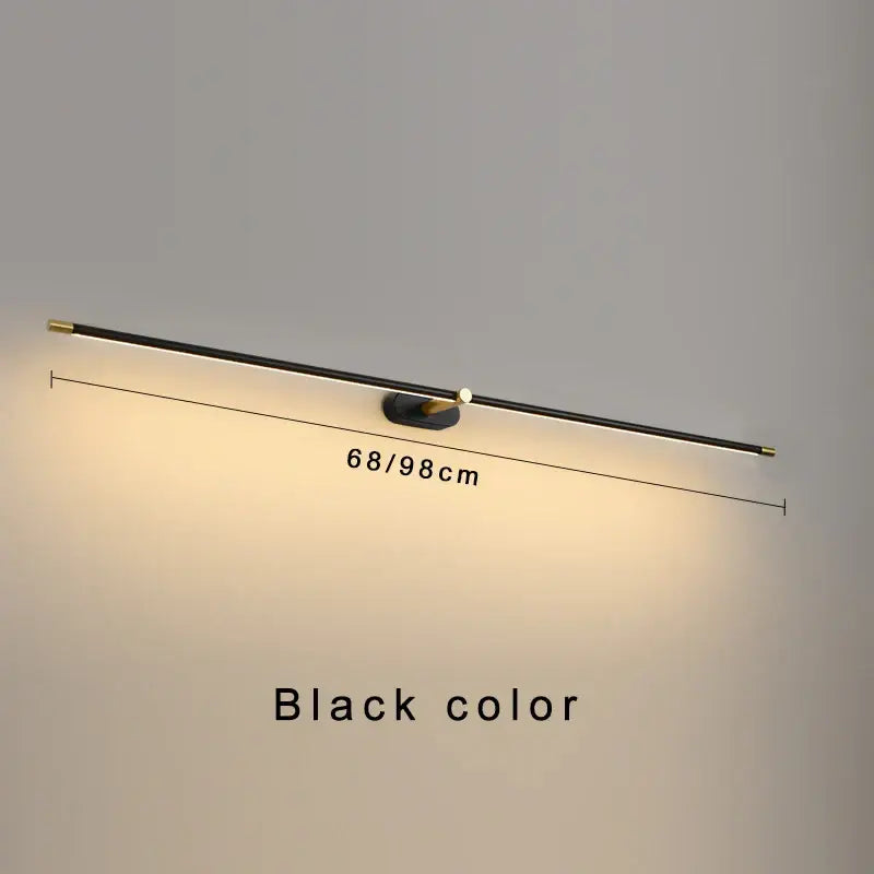Modern minimalist gold led mirror light bathroom wall fixture
