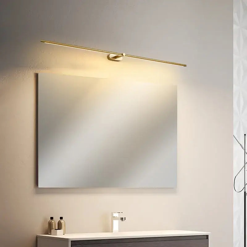 Modern minimalist gold led mirror light bathroom wall fixture