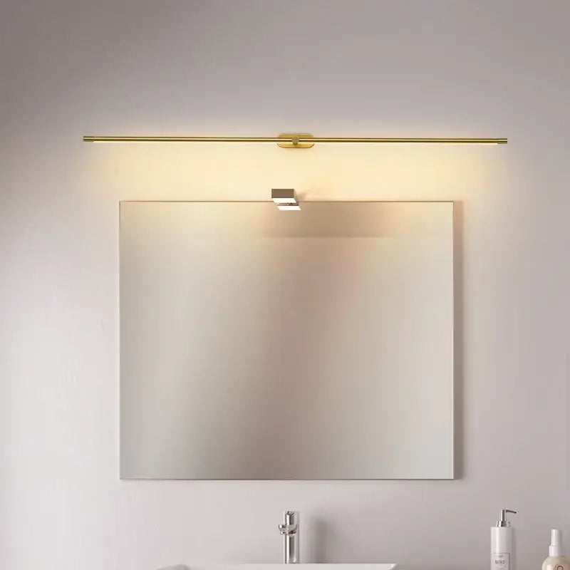 Modern minimalist gold led mirror light bathroom wall fixture