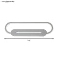 Modern minimalist gray oval led wall sconce with acrylic oval led design and matte finish for bedroom lighting