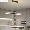 Modern minimalist led black pendant light with sleek rectangular design and integrated leds for dining room lighting