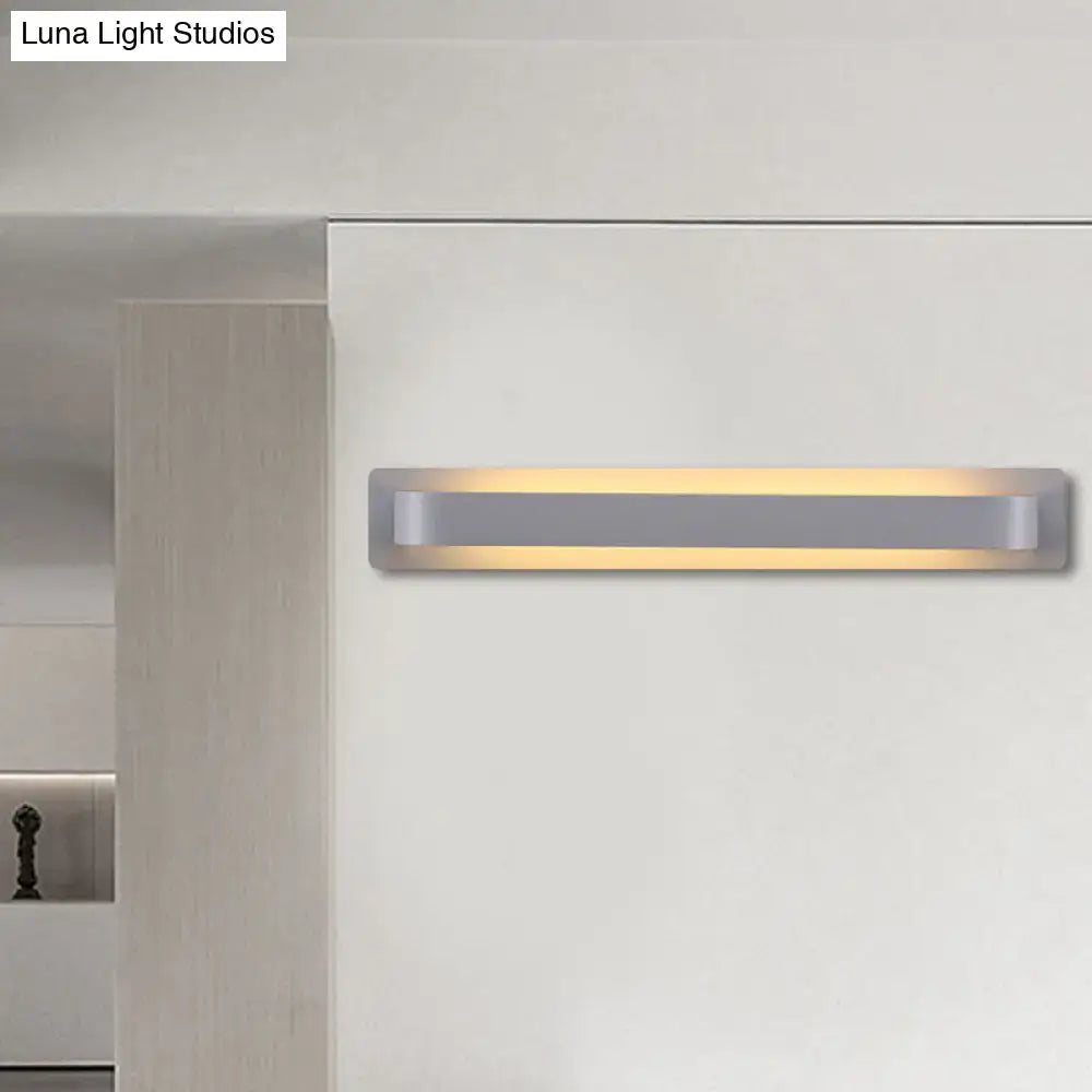 Modern minimalist silver linear wall lamp living room light