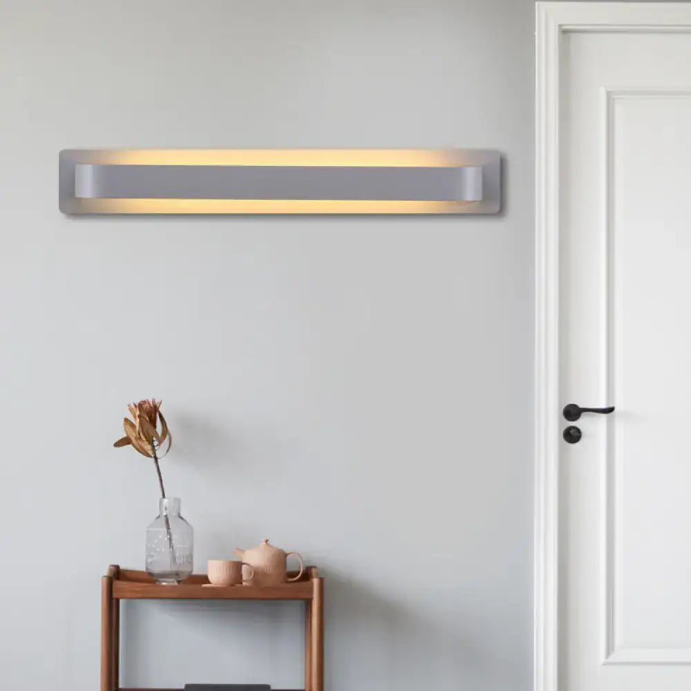 Modern minimalist silver linear wall lamp living room light