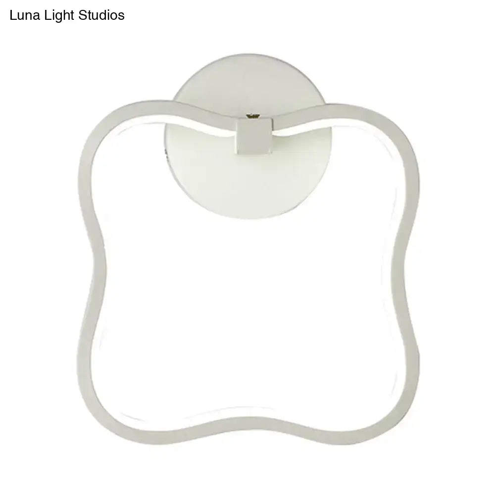 Modern minimalist white curved square led wall sconce bedroom light