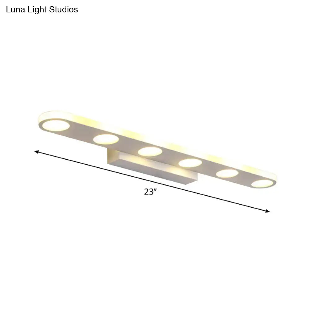 Modern minimalist white finish acrylic shade vanity light bathroom