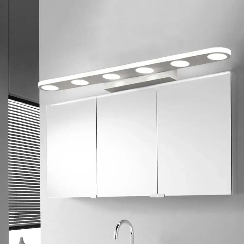 Modern minimalist white finish acrylic shade vanity light bathroom
