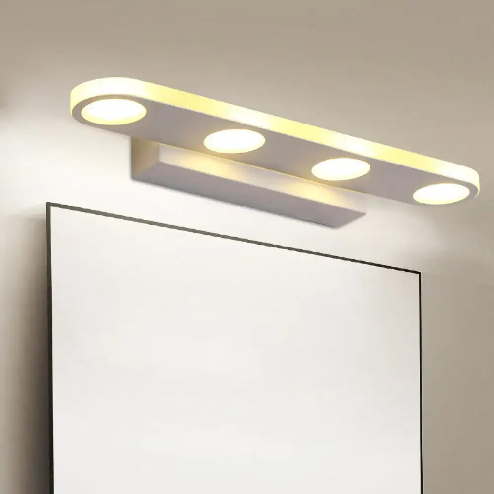 Modern minimalist white finish acrylic shade vanity light bathroom
