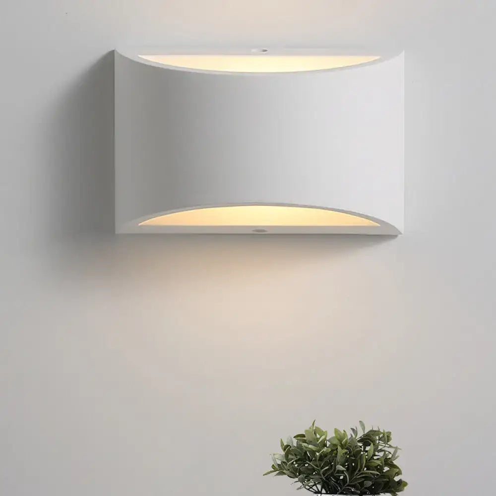 Modern minimalist white gypsum sconce lamp for bedroom led wall light
