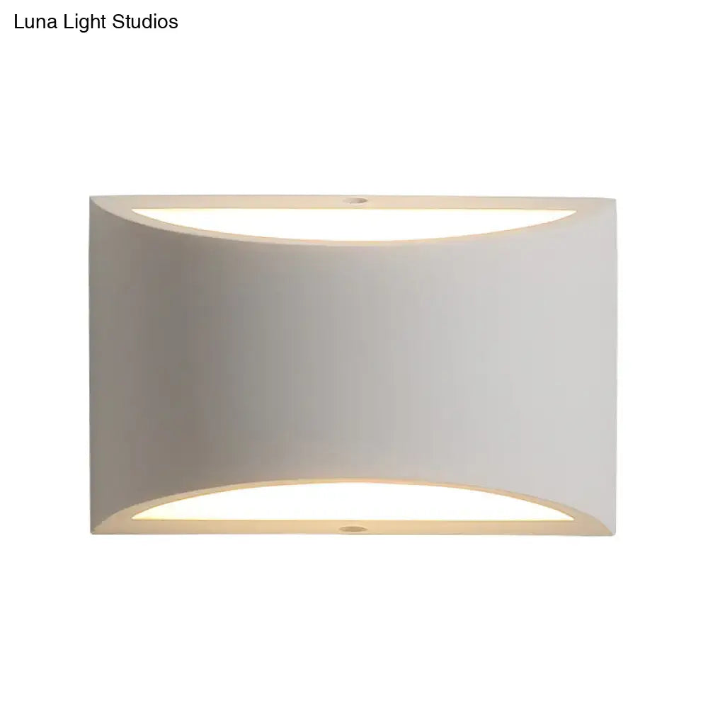 Modern minimalist white gypsum sconce lamp for bedroom led wall light