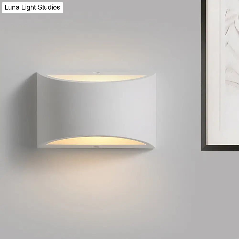 Modern minimalist white gypsum sconce lamp for bedroom led wall light
