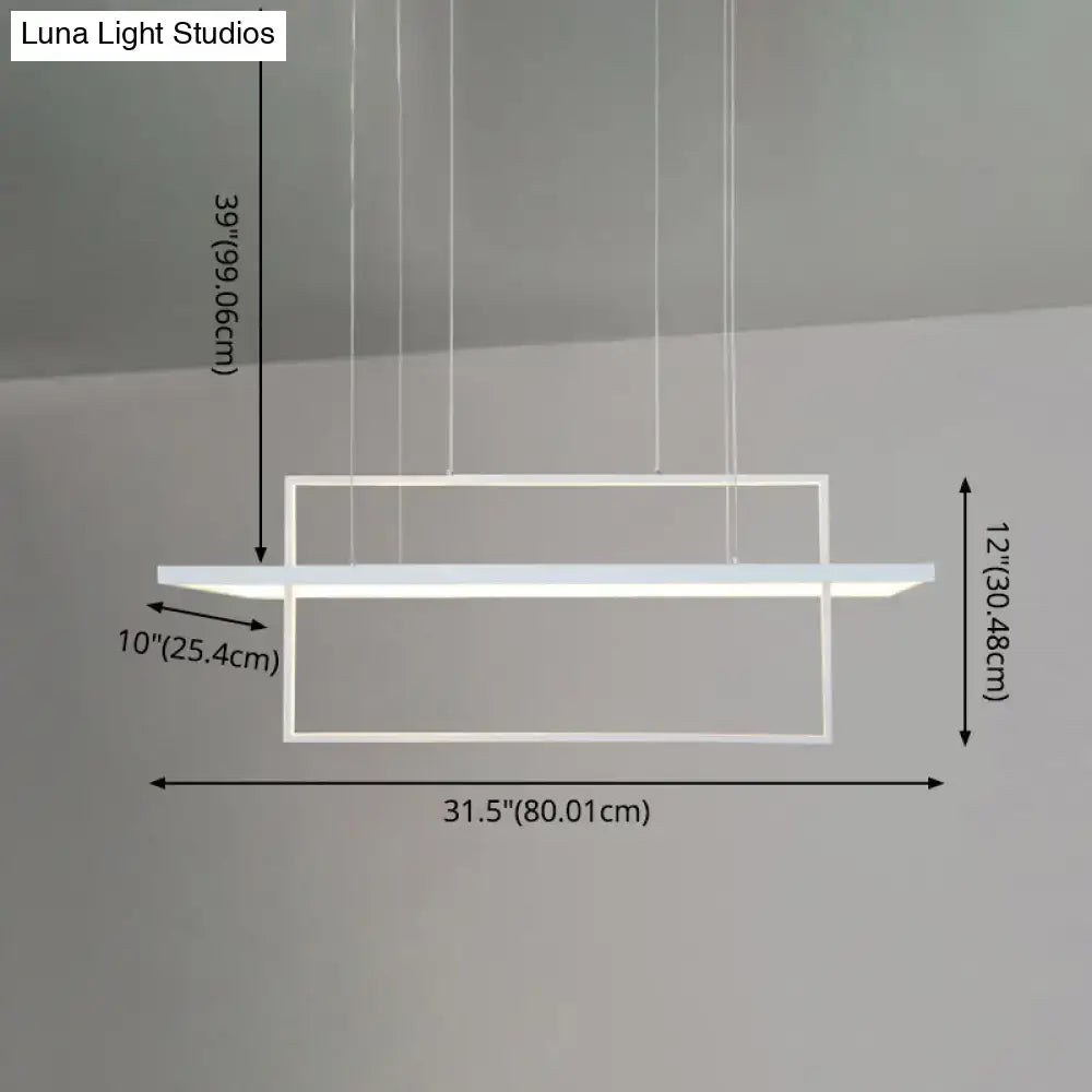 Modern minimalist white led rectangular pendant light kitchen x10 x12