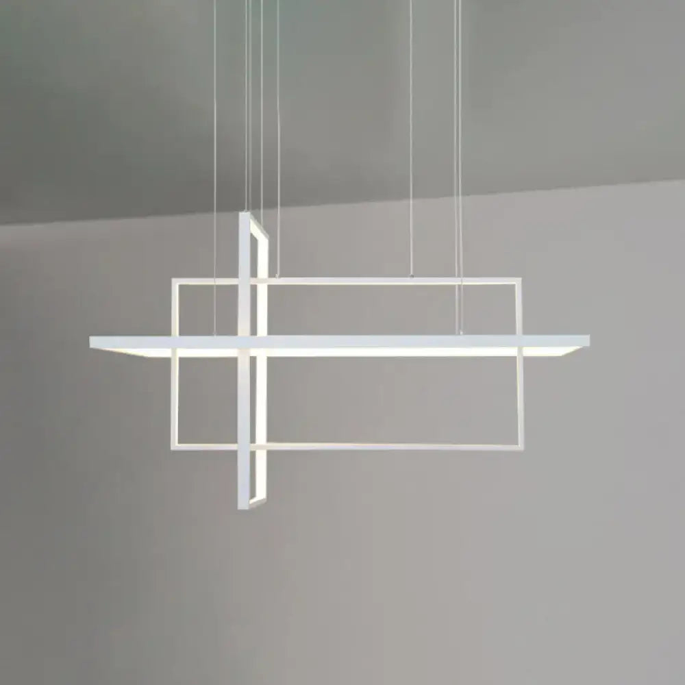 Modern minimalist white led rectangular pendant light kitchen x10 x12