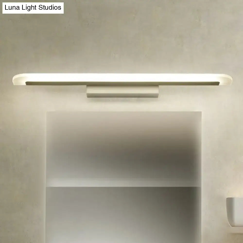 Modern minimalist white led vanity light fixture bathroom sconce