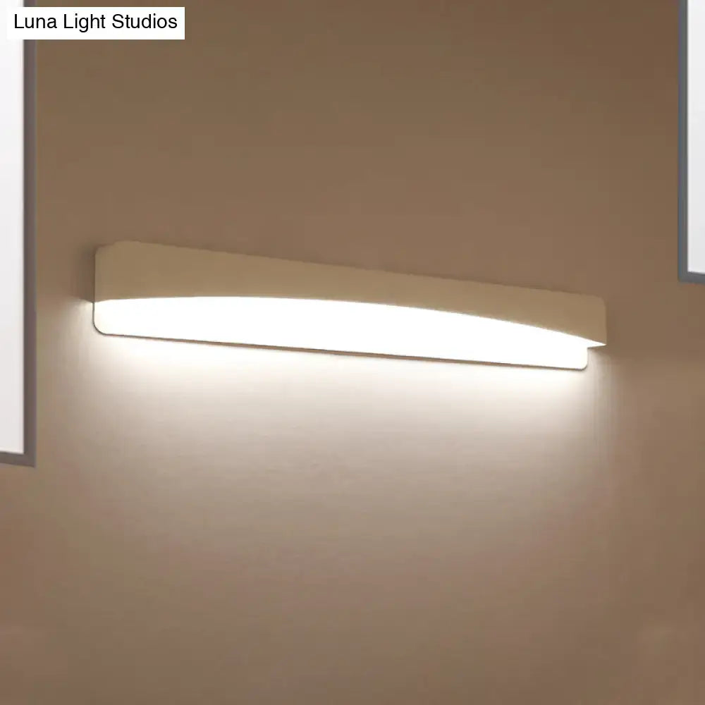 Modern minimalist white rectangular wall sconce lamp bedroom light