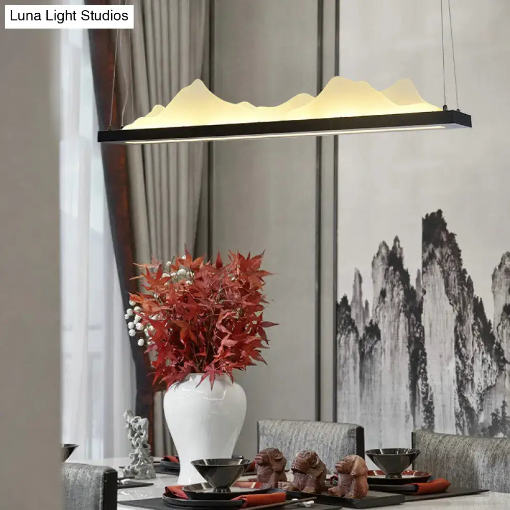 Modern mountain black acrylic led island light kitchen fixture width