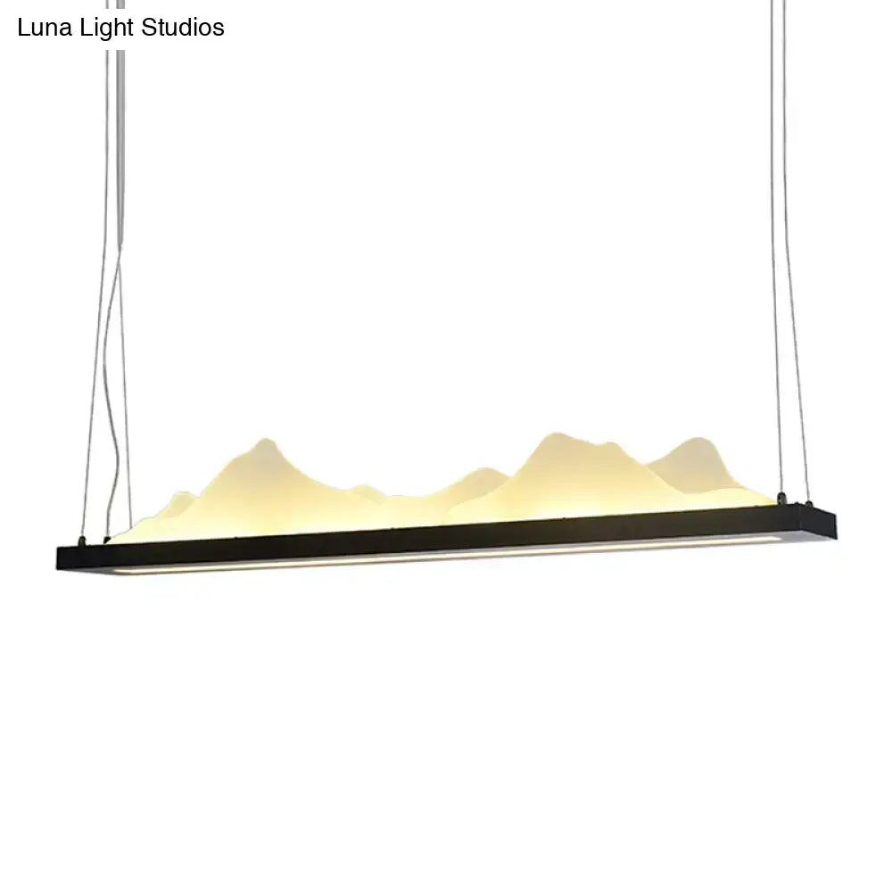 Modern mountain black acrylic led island light kitchen fixture width