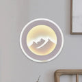 Modern mountain silhouette led wall sconce 12 inches fixture with white frame and warm yellow illuminated design