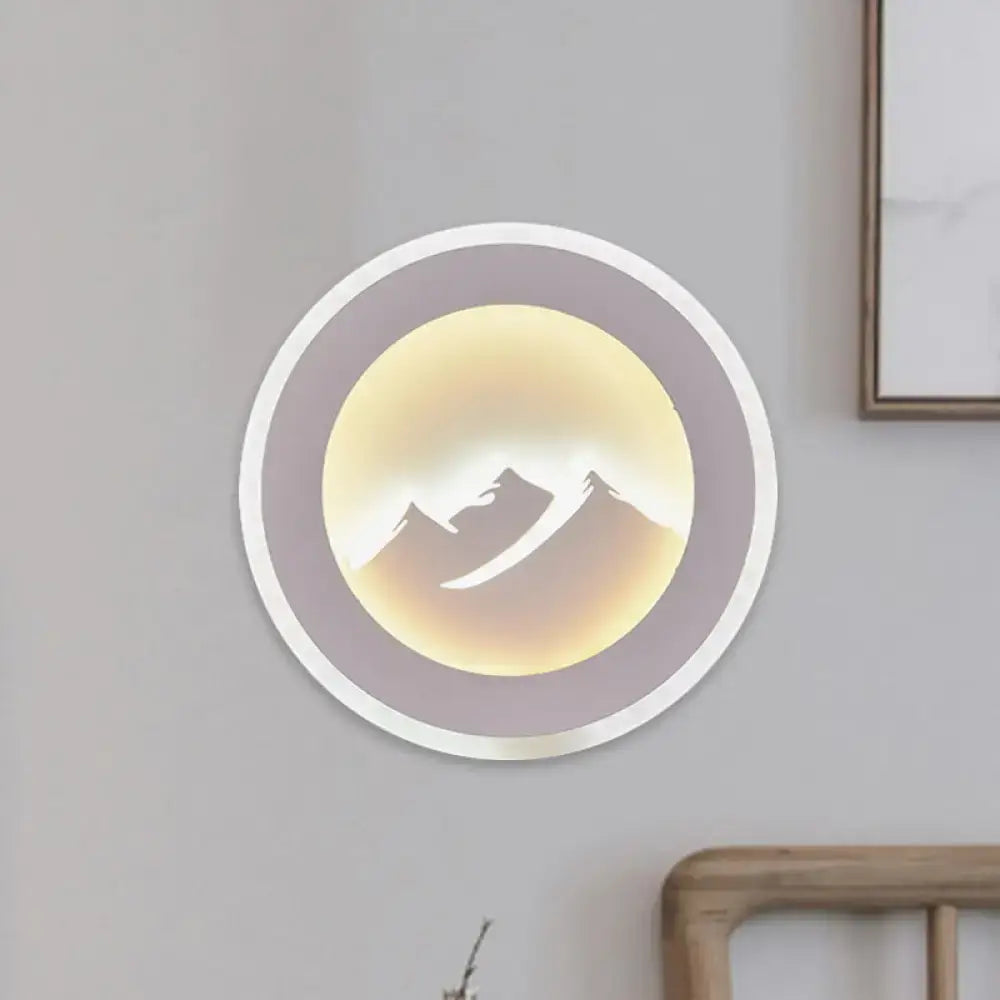 Modern mountain silhouette led wall sconce 12 inches bedroom fixture