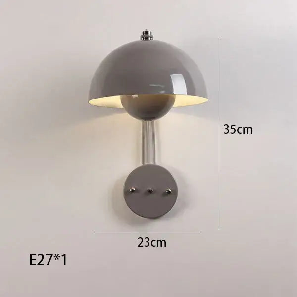 Modern mushroom colorful led bedside wall lamp for bedroom