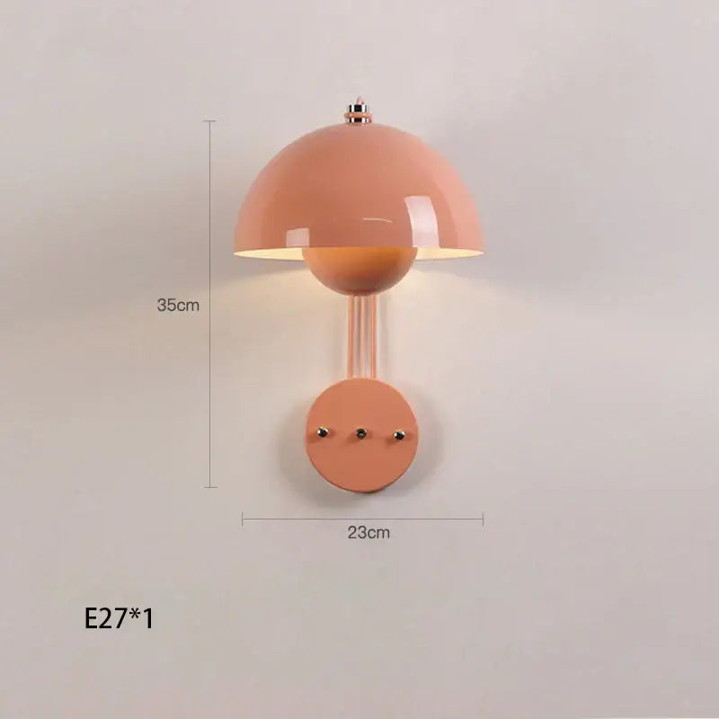 Modern mushroom colorful led bedside wall lamp for bedroom