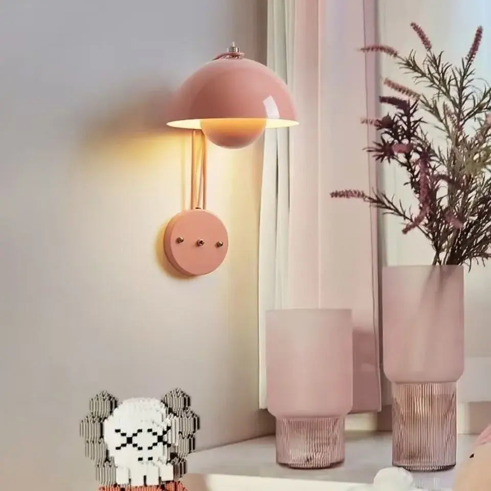Modern mushroom colorful led bedside wall lamp for bedroom
