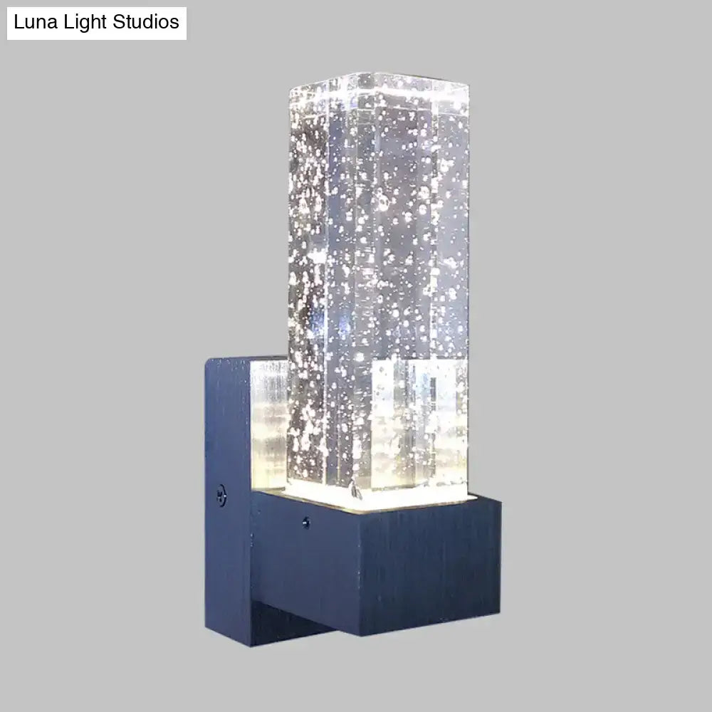 Modern navy and clear crystal bubble wall sconce bedroom lamp
