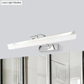 Modern nickel finish rectangular led vanity light – bathroom white light