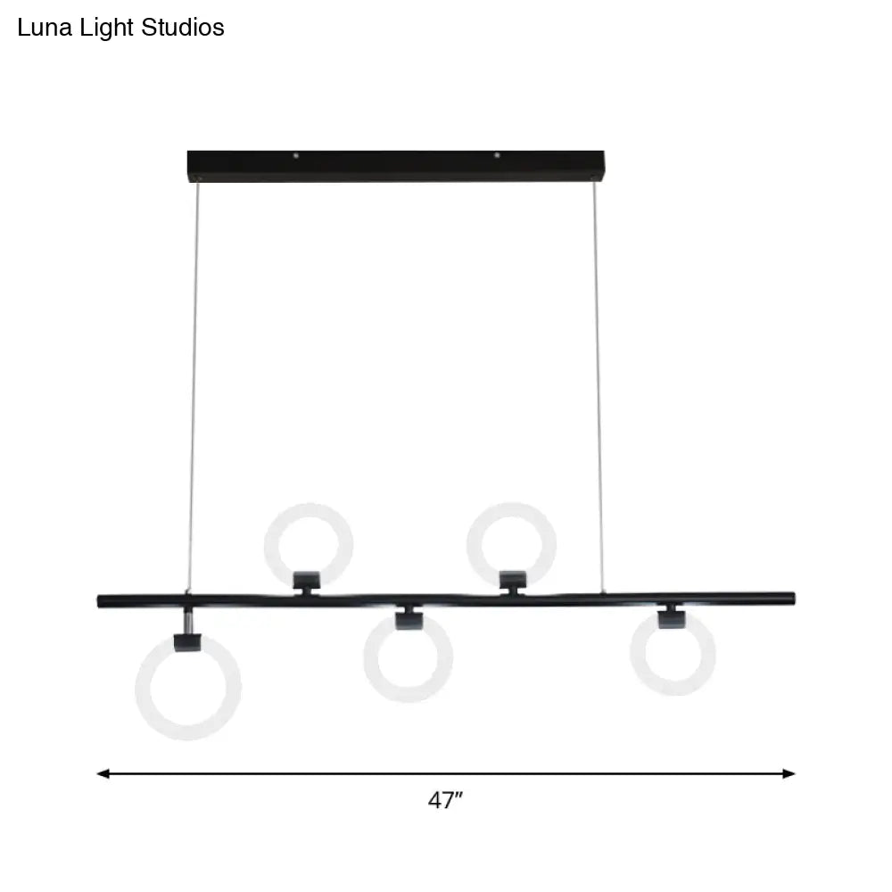 DecorBites™ Modern Nordic LED Chandelier with Warm/White Light and Linear Metal Design, Available in 3 Sizes: 31.5"/39"/47
