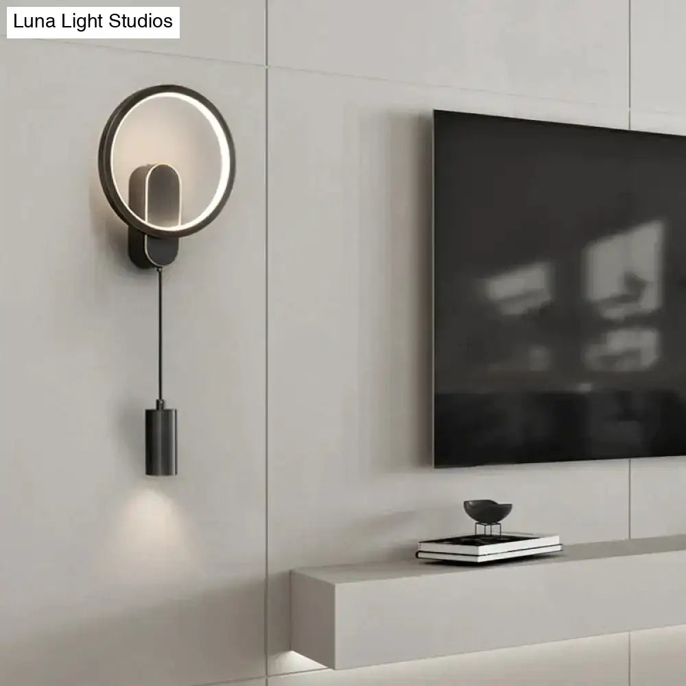 Modern nordic led wall lamp bedroom sconce in black & gold