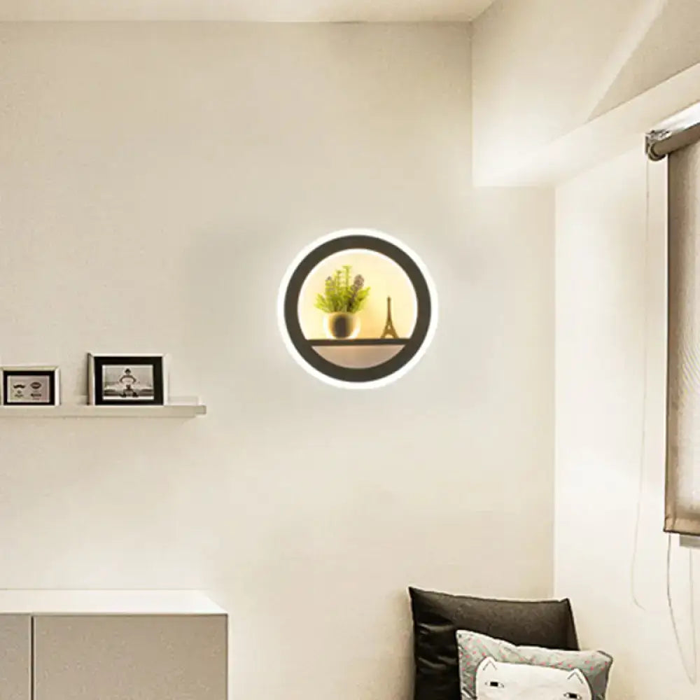 Modern nordic wall light with shelf – bedroom led bulb included