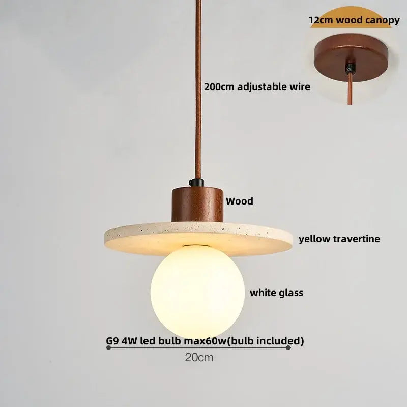Modern off white cave stone led pendant light dining room