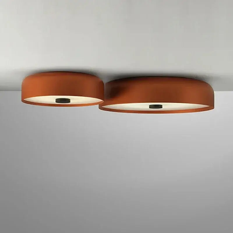 Modern orange and white bowl ceiling lamp for living room