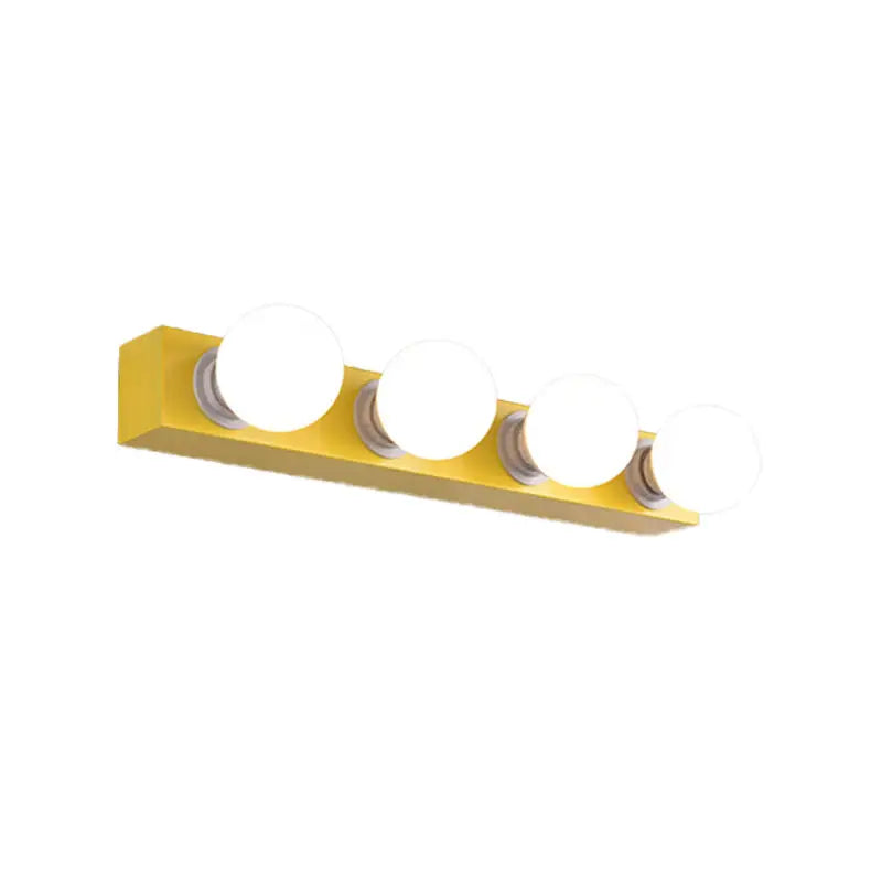 Modern orange & white 3 bulb vanity light fixture for bedroom