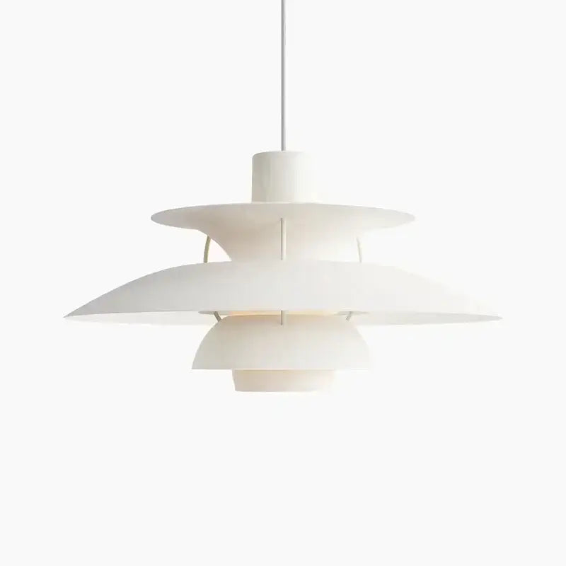 Modern orange & white tiered umbrella pendant light for kitchen