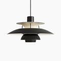 Modern orange & white tiered umbrella pendant light for kitchen