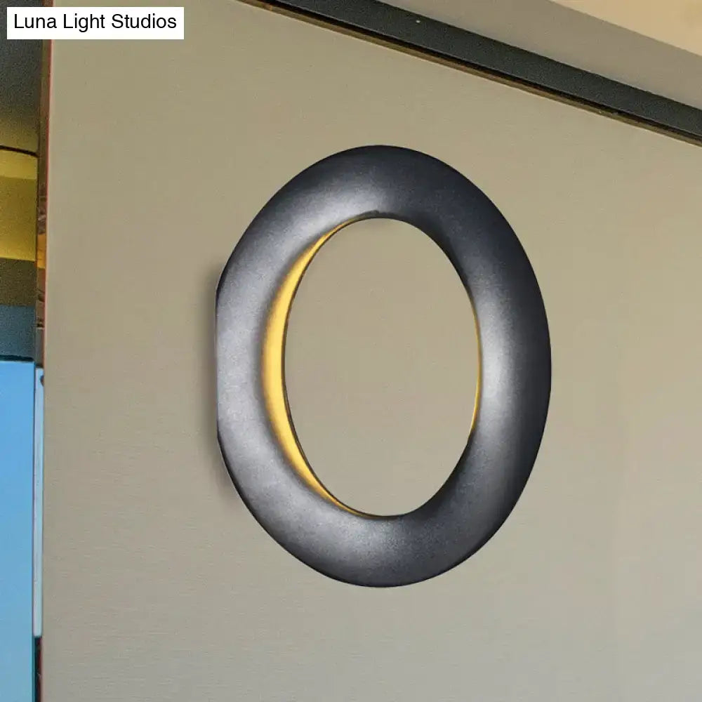 Modern oval black & white led mirror bedroom wall light 110v-120v