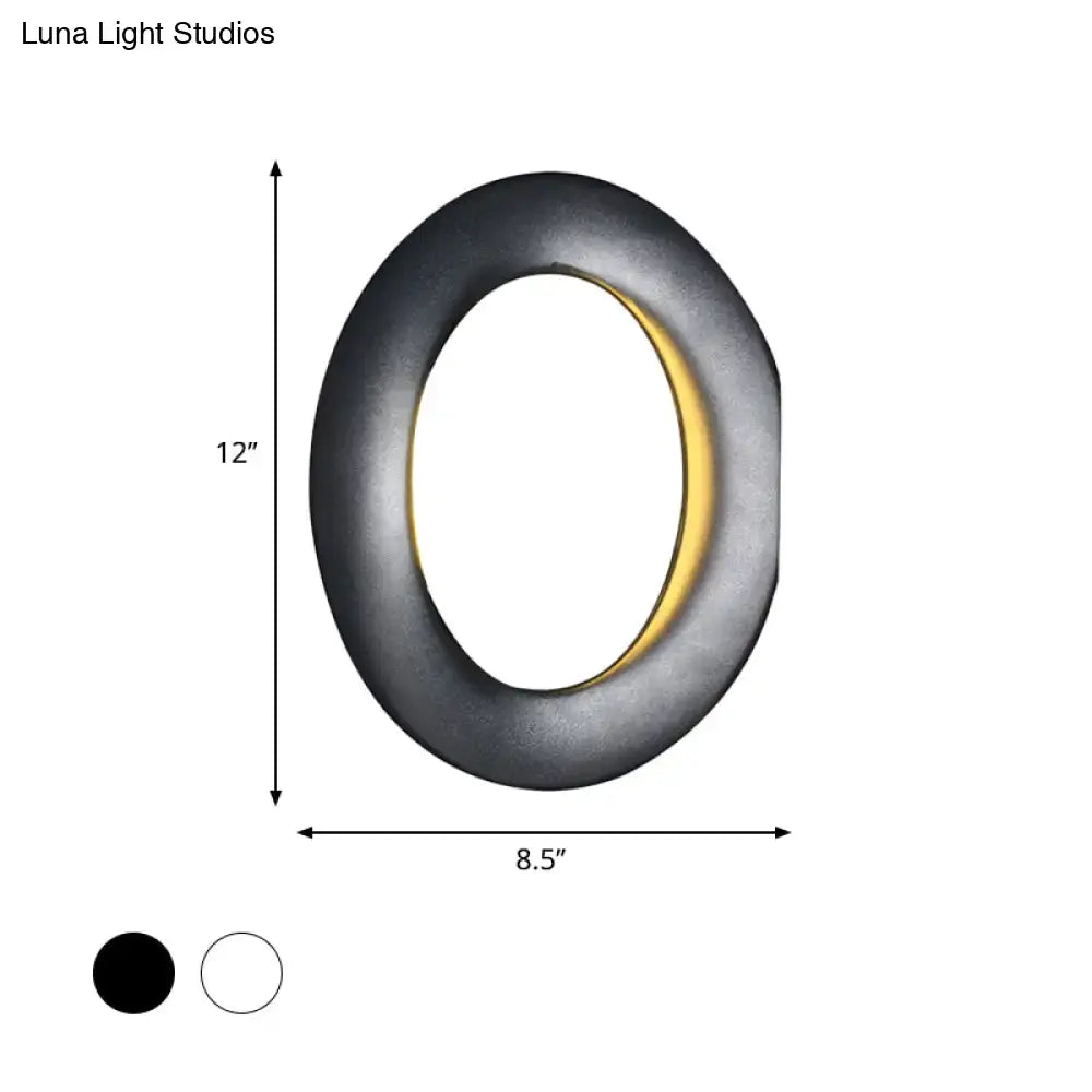 Modern oval black & white led mirror bedroom wall light 110v-120v