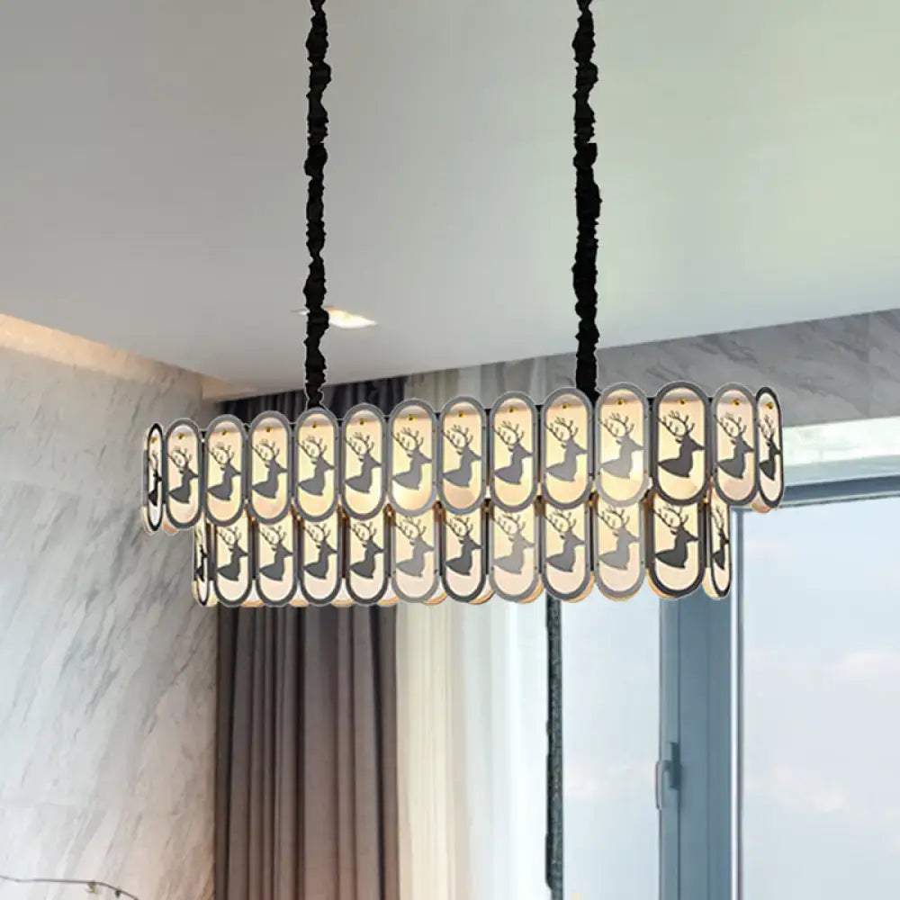 Modern oval glass deer suspension light – dining room 110v-120v