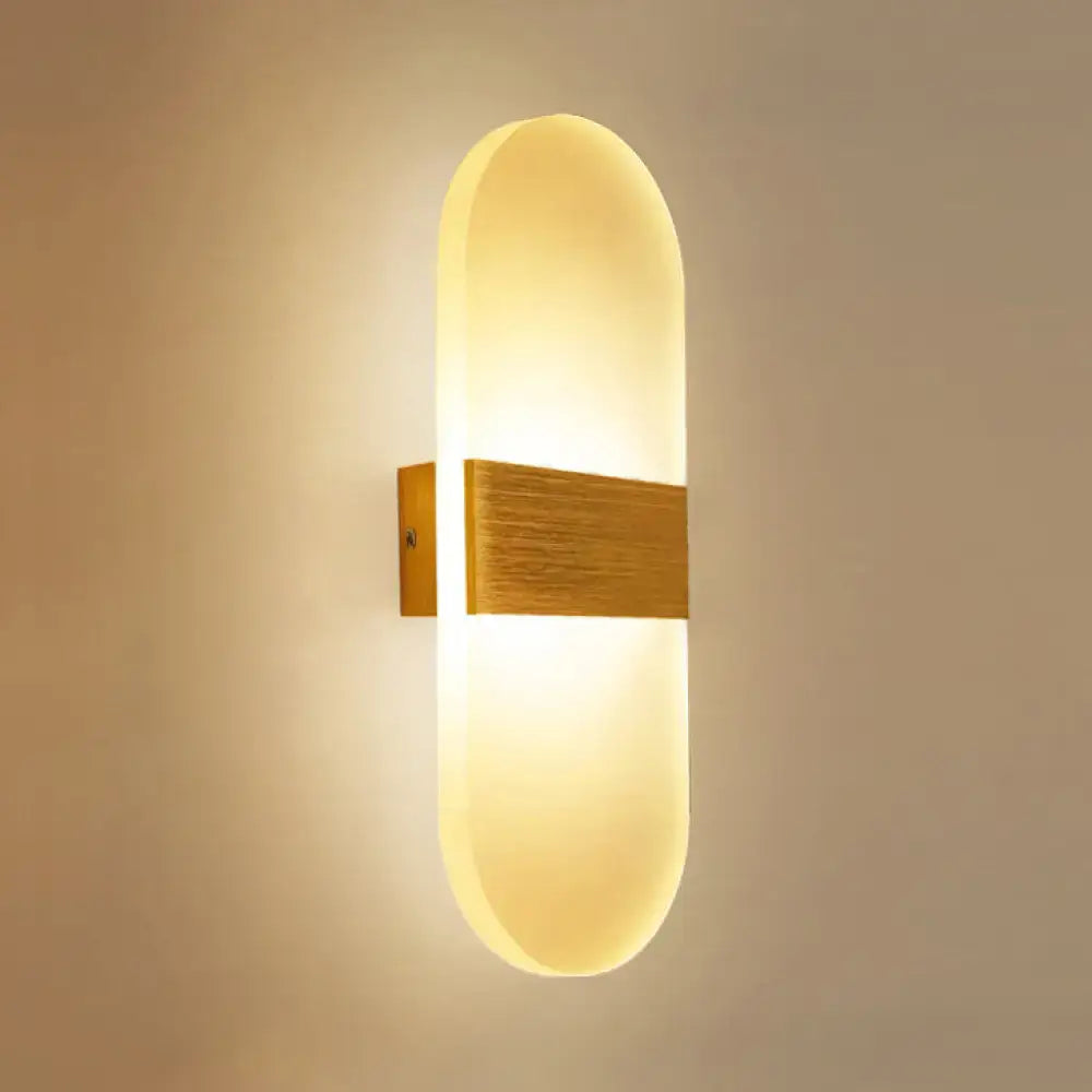 Modern oval rectangular convex led wall sconce bedroom light