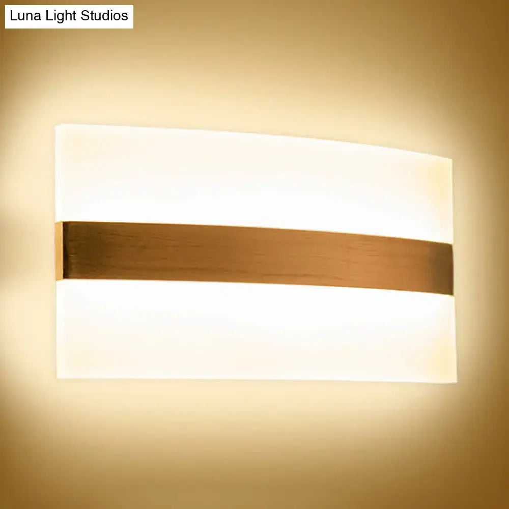 Modern oval rectangular convex led wall sconce bedroom light