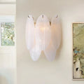 Modern oval white glass leaf wall sconce hallway light source