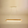 Modern oval wood led island pendant light for living room
