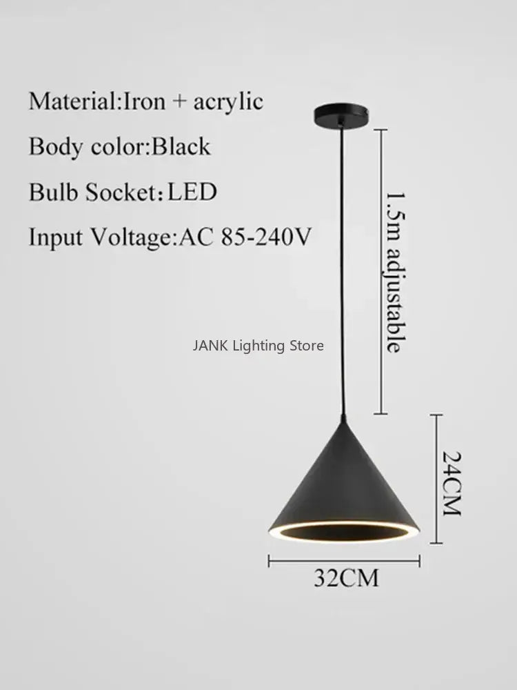 Modern pastel cone pendant light kitchen three lighting methods